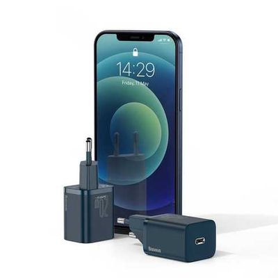 МЗП  Super Silicone Quick Charger Charger 20W (Type-C) (blue) 30696 Baseus