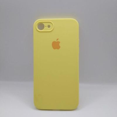 Чохол Silicone Case Square Full Camera Protective (AA) для Apple iPhone 7 / 8 / SE (2020) (4.7) (Жовтий / Bright Yellow) Чехол