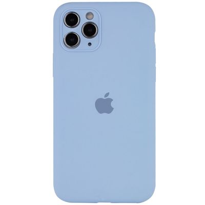Чохол Silicone Case Full Camera Protective (AA) для Apple iPhone 12 Pro Max (6.7) (Блакитний / Lilac Blue)* Чехол