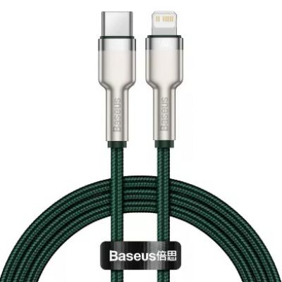 Кабель  Cafule Metal Type-C to Lightning PD 20W (1m) (green) 31103 Baseus