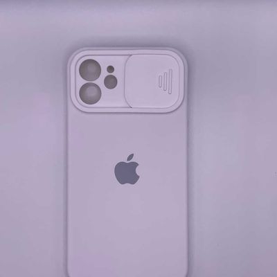 Silicone Case SLIDER Full Camera SQUARE side for iPhone 12 White Чехол