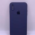 Чохол Silicone Case Square Full Camera Protective (AA) для Apple iPhone XS / X (5.8) (Темно-синій / Midnight blue) 40231 40231 Чехол