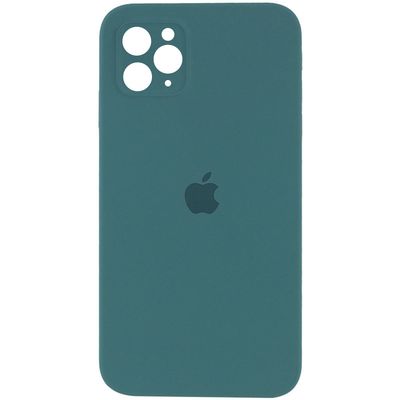 Чохол Silicone Case Square Full Camera Protective (AA) для Apple iPhone 11 Pro Max (6.5) (Зелений / Pine green)* Чехол