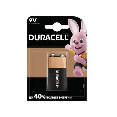 Батарейки DURACELL 9V 6LR61/MN1604 KPN1*10 Крона 1 шт. 33375 Duracell