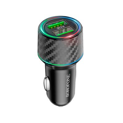 Авто адаптер  BZ21A Brilliant QC3.0 36W (Чорний) black 41371 Borofone