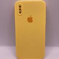 Чохол Silicone Case Square Full Camera Protective (AA) для Apple iPhone XS / X (5.8) (Жовтий / Yellow) 40231 40231* Чехол