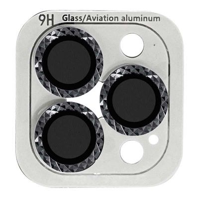 Захисне скло Metal Shine на камеру (в упак.) для Apple iPhone 15 Pro (6.1) / 15 Pro Max (6.7) (Чорний / Midnight) 65696 Стекло