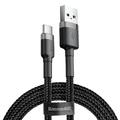 Кабель Cafule Type-C 3A (2m) (gray/black) 21713 Baseus
