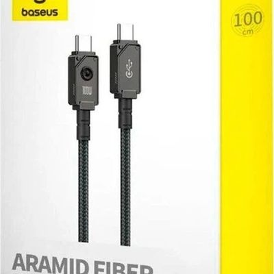 Кабель  Unbreakable Series Fast Charging Type-C to Type-C 100W 100W (1m) (black) 51603 Baseus