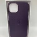 Шкіряний чохол Leather Case (AAA) with MagSafe для Apple iPhone 14 (6.1) (Deep Violet) Китай