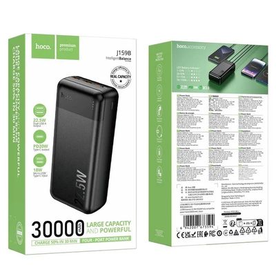 УМБ Power Bank  J159B Essence 30000mAh 22.5W+PD20W (2A1C1M) (Чорний) 63565 Hoco