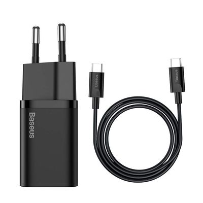 МЗП  Super Silicone Quick Charger 25W (Type-C) + With Cable Type-C to Type-C 3A (1m) (black) 31915 Baseus