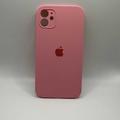 Чохол Silicone Case Square Full Camera Protective (AA) для Apple iPhone 11 (6.1) (Рожевий / Light pink) 00040234 00040234 Чехол
