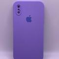 Чохол Silicone Case Square Full Camera Protective (AA) для Apple iPhone X / XS (5.8) (Бузковий / Dasheen) 00040231 dasheen 00040231 Чехол
