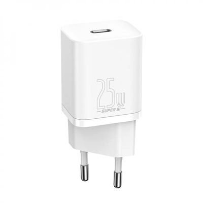 МЗП  Super Silicone Quick Charge Charger 25W (Type-C) (white) 35120 Baseus
