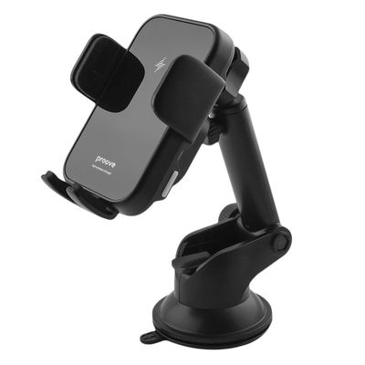 Автомобільний тримач з Бездротовим ЗП  Triple Clamp Pro 15W (metal gray) 47920 Proove
