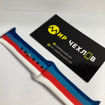 Вироби з силікону Ремінець Ремінець App 38mm/40мм Art Desing white/blue 71492  * Китай