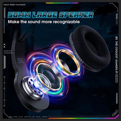 Навушники Onikuma Wired Headphone with RGB Colorful Lighting Surround Sound Over-Ear X31 |USB+3.5mm, RGB| black 26722