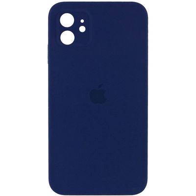 Чохол Silicone Case Square Full Camera Protective (AA) для Apple iPhone 11 (6.1) (Темно-синій / Midnight blue) 00040234 Чехол