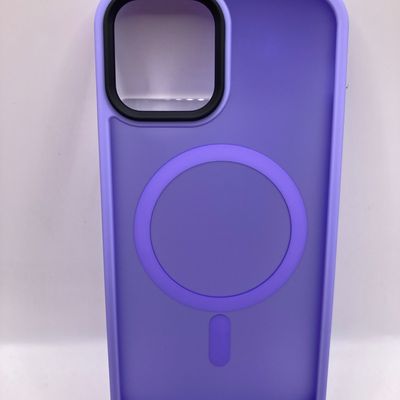TPU+PC чохол Metal Buttons with MagSafe Colorful для Apple iPhone 12 Pro / 12 (6.1) (Бузковий / Light Purple) 00064994 00064994 Чехол