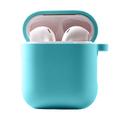 Силіконовий футляр з мікрофіброю для навушників Airpods 1/2 (Бірюзовий / Marine Green) 39442 Чохли на навушники