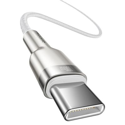 Кабель  Cafule Metal Type-C to Type-C 100W (1m) (white) 31107 Baseus