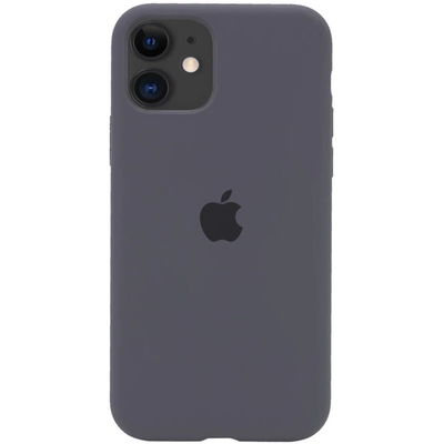 Чохол Silicone Case Full Camera Protective (AA) для Apple iPhone 11 (6.1) (Сірий / Dark Gray) 00033130 Чехол