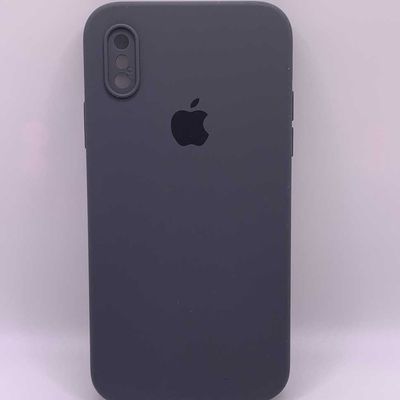 Чохол Silicone Case Square Full Camera Protective (AA) для Apple iPhone X / XS (5.8) (Сірий / Dark Gray) 00040231 Чехол