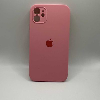 Чохол Silicone Case Square Full Camera Protective (AA) для Apple iPhone 11 (6.1) (Рожевий / Light pink) 00040234 00040234 Чехол