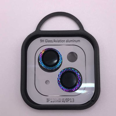 Захисне скло Metal Shine на камеру (в упак.) для Apple iPhone 13 mini / 13 (Бузковий / Rainbow) 62930 Стекло