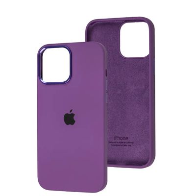 Чохол Silicone case Full (Metal Frame and Buttons) for iPhone 13 Pro Purple