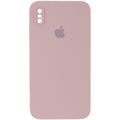 Чохол Silicone Case Square Full Camera Protective (AA) для Apple iPhone XS / X (5.8) (Рожевий / Pink Sand) 40231 pink sand 40231 Чехол