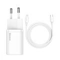 МЗП Super Silicone Quick Charger 20W (Type-C) + Кабель Type-C to Lightning (white) 30697 Baseus