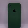 Чохол Silicone Case Square Full Camera Protective (AA) для Apple iPhone XS / X (5.8) (Зелений / Army green) 40231 40231* Чехол