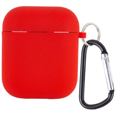 Силіконовий футляр з мікрофіброю для навушників Airpods 1/2 (Червоний / Red) 39442 Чохли на навушники