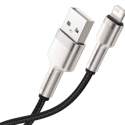 Кабель  Cafule Metal Lightning 2.4A (0,25m) (black) 33077 Baseus