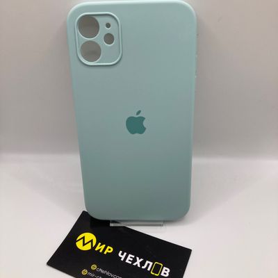 Чохол Silicone Case Square Full Camera Protective (AA) для Apple iPhone 11 (6.1) (БирюЗовый / Light Turquoise) 40234 40234* Чехол