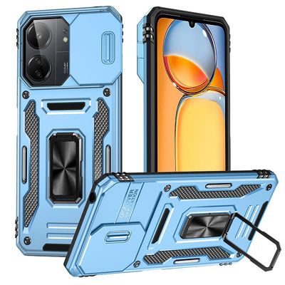 Ударостійкий чохол Camshield Army Ring для Xiaomi Redmi 13C / Poco C65 (Блакитний / Light Blue) 72802 Чехол
