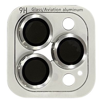 Захисне скло Metal Classic на камеру (в упак.) для Apple iPhone 15 Pro (6.1) / 15 Pro Max (6.7) (Срібний / Silver) 65702