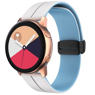 Силіконовий ремінець Classy для Smart Watch 20mm (Blue / White) 68677 Чехол