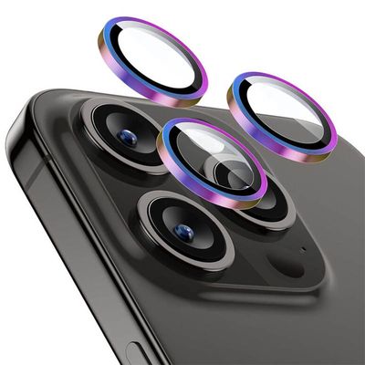 Захисне скло Metal Shine на камеру (в упак.) для Apple iPhone 14 (6.1) / 14 Plus (6.7) (Фіолетовий / Purple) 62932 Стекло