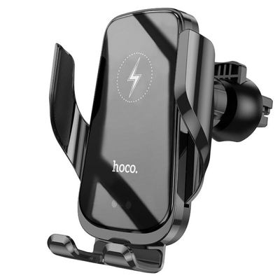 Holder  CA202 Plus Enlightener infrared induction з бездротовою зарядкою 15W(air outlet) (Чорний) 48236 Hoco