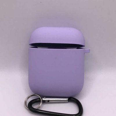 Силіконовий футляр з мікрофіброю для навушників Airpods 1/2 (Бузковий / Dasheen) 39442 Чохли на навушники
