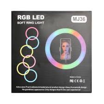 Кільцева світлодіодна Led Лампа 36см MJ36 RGB 14 із затискачем для телефону (Чорний) 46455 Китай