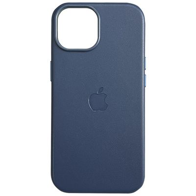 Шкіряний чохол Leather Case (AAA) with MagSafe and Animation для Apple iPhone 15 Plus (6.7) (Blue) 65729 65729* 65729