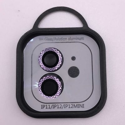 Захисне скло Metal Shine на камеру (в упак.) для Apple iPhone 12 / 12 mini / 11 (Фіолетовий / Purple) 62927 Стекло