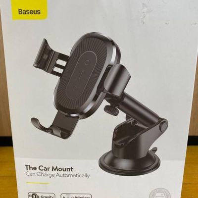 Автотримач з Бездротовою Зарядкою  Gravity Car Mount (Osculum Type) 1.7A (black) Baseus