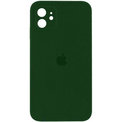 Чохол Silicone Case Square Full Camera Protective (AA) для Apple iPhone 11 (6.1) (Зелений / Army green) 40234 00040234* Чехол