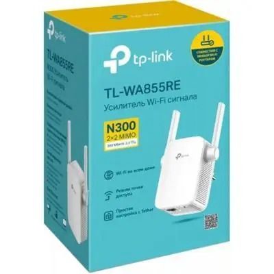 Ретранслятор TP-Link TL-WA855RE 802.11n 2.4 ГГц, N300, 1хFE LAN (TL-WA855RE) U0416782