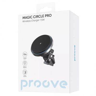 Автомобільний тримач з Бездротовим ЗП  Magic Circle Pro 15W (black) 47925 Proove